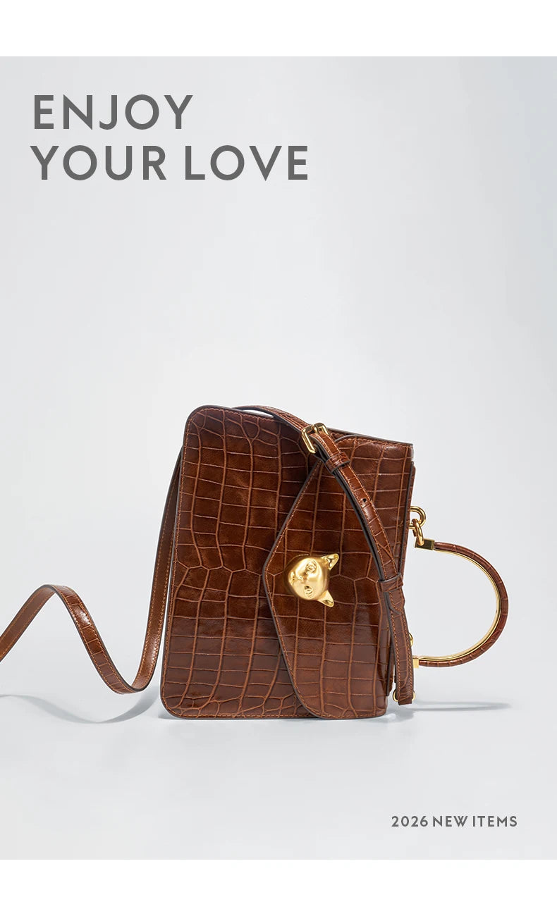 2025 BAFELLI CAT DONNA NUOVA PATTERN CROCODILE IN PELLE FASHION BORSA STYLISH BUSINESS FEMALE IN PELLE BRAND DI LUSSO OL PURSE