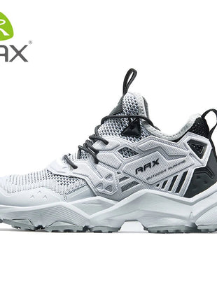 RAX Running Shoes Men&Women Outdoor Sport Shoes Breathable Lightweight Sneakers Air Mesh Upper Anti-slip Natural Rubber Outsole PlatiNum