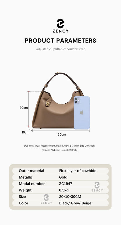 Zency 2024 New Retro Stitching Color Fashion borsa da donna in vera pelle borsa a tracolla borsa a tracolla Cross Body Top Handl