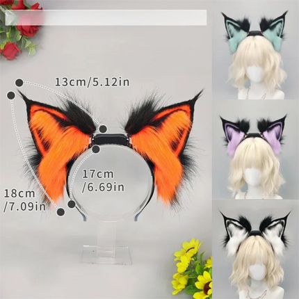 Electric Fox Ear Headband Gravity-Sensitive Simulation Realistic Animal Fluffy Ears Cosplay Headpiece Cat Ear Anime Accessories
