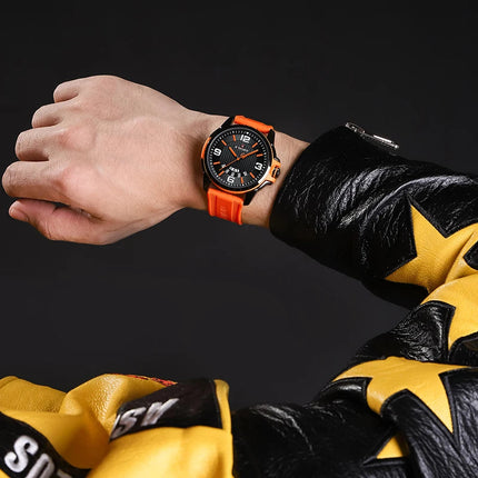 NAVIFORCE Creativo cinturino in TPU orologio da polso maschile moda sportiva 3ATM quarzo impermeabile giorno e data display orologi da uomo Reloj Hombre platinumshop