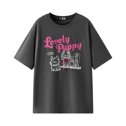 T-shirt à manches courtes Semir pour femme, longueur moyenne, joli motif, style rétro, nouvelle collection été 2025, haut ample respirant, style de niche