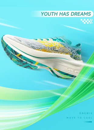 ONEMIX Marathon Scarpe da corsa con piastra in carbonio Assorbimento degli urti Scarpe sportive ultraleggere Tecnologia di rimbalzo Sneakers da uomo all'aperto PlatiNum
