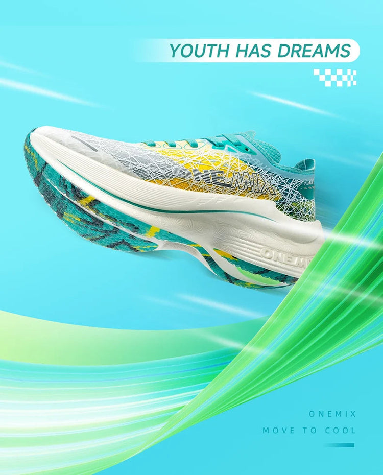 ONEMIX Marathon Scarpe da corsa con piastra in carbonio Assorbimento degli urti Scarpe sportive ultraleggere Tecnologia di rimbalzo Sneakers da uomo all'aperto PlatiNum
