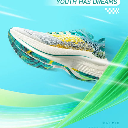 ONEMIX Scarpe da corsa con piastra in carbonio per uomo Assorbimento degli urti Scarpe sportive ultraleggere Rimbalzo Scarpe da ginnastica da maratona per donna all'aperto PlatiNum