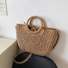 Borse in paglia intrecciata per donna Borsa da viaggio fatta a mano al mare Borsa da spiaggia estiva Nuova borsa a secchiello con manico Shopping Tote Bag Basket Bolsa
