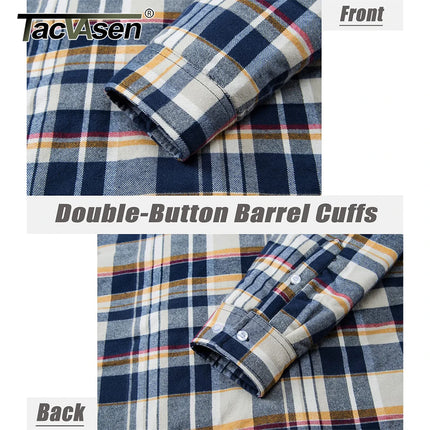TACVASEN Men's Flannel Shirt Jacket with Removable Hood Plaid Quilted Lined Winter Coats Thick Hoodie Outwear Man Fleece Shirts