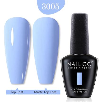 NAILCO 15ml Green Blue Series UV Nail Gel Polish Blue Colors UV&LED Gel Varnish Red Soak Off Semi Permanent LED Nail Gel Varnish