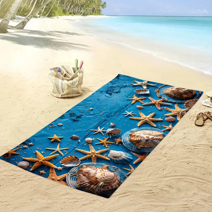1 Serviette de plage en microfibre ultra-fine Ocean Element, serviette de plage absorbante à séchage rapide, serviette de plage de sport pour la natation