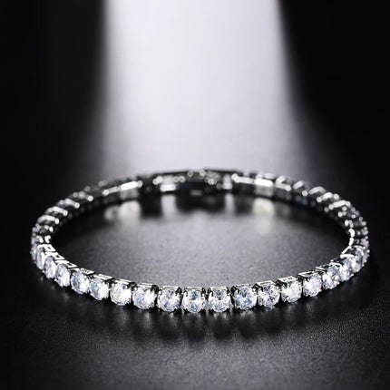 4mm Micro-inlaid Zircon Tennis Bracelet for Women 2025 New Men Bracelet Homme Jewelry Accessories Wholesale PlatiNum