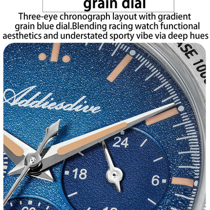 ADDIESDIVE Chronograph Watch For Men 10Bar Waterproof 316L Stainless Steel 0S20 C3 Vintage Luminous Luxury  Quartz Watch AD2552