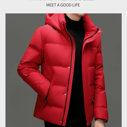 Real 85% Goose Down Jacket Men 2025 Winter Warm Puffer Coat Luxury Hood Thermal Outdoor Jacket Goose Down Parkas Zipper Clothes