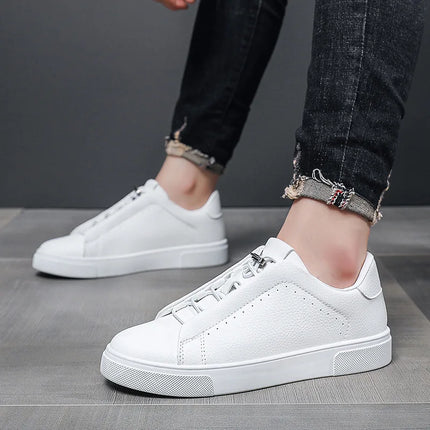 Men's Leather Casual Shoes Versatile Comfortable Breathable Outdoor Sports Board Sneakers