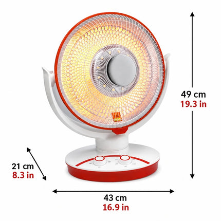 Tabletop Carbon Fiber Heater Adjustable Power 550W 1100W with Tilt Angle for Bedroom Office and Student Dorms
