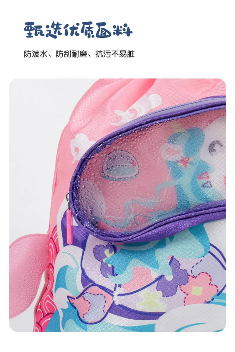 Borsa da nuoto per bambini con separazione asciutta e bagnata Borse da nuoto impermeabili Borsa sportiva per zaino da spiaggia simpatico cartone animato per bambini