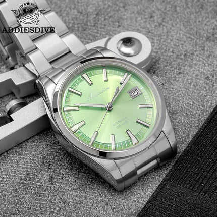 ADDIESDIVE Men's Automatic Mechanical Watch 316L Stainless Steel Luminous with Calendar 100M Waterproof Men's Wristwatch