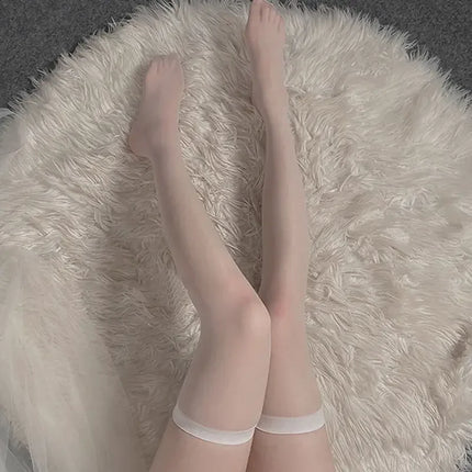 Chaussettes hautes douces au-dessus du genou pour femme fille Lolita bowknot chaussettes cuissardes punk en dentelle maille legging collant résille évidé