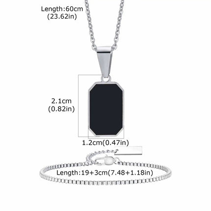Vnox Set di 2 Pezzi Collana con Ciondolo e Bracciale da Uomo, Set di Gioielli in Acciaio Inossidabile Colore Nero Oro Argento, Regali di Gioielleria alla Moda platinumshop