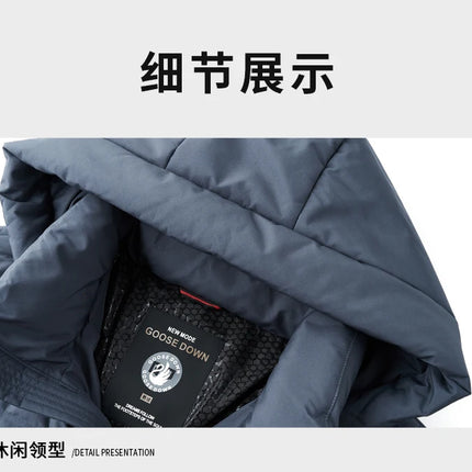 Real 85% Goose Down Jacket Men 2025 Winter Warm Puffer Coat Luxury Hood Thermal Outdoor Jacket Goose Down Parkas Zipper Clothes