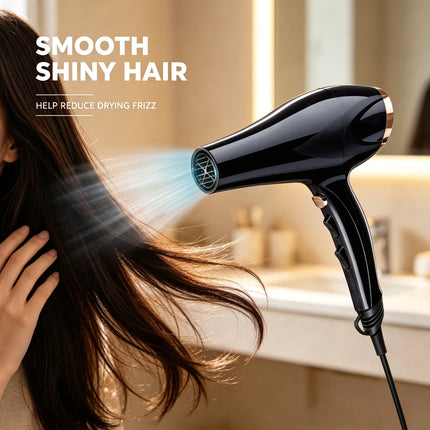 Professional Negative Ions Hair Dryer 2200W 100‑240V Multi Speed Temperature Control Blow Dryer With Concentrator Nozzle For Salon Home Use
