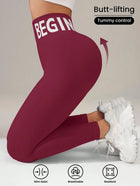 European and American Seamless Yoga Leggings with Waistband Lettering, Butt-Lifting, Quick-Dry Women's Breathable Tights for Pea PlatiNum
