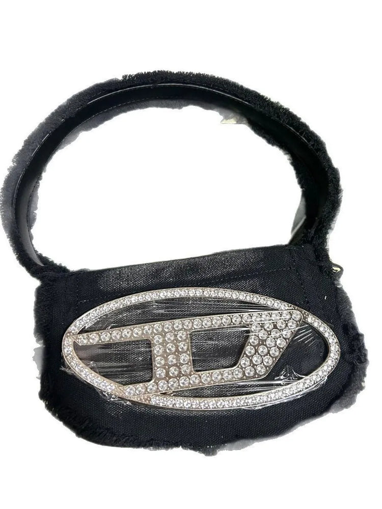 Borsa a Tracolla in Pelle PU Effetto Specchio Argento Lucido con Decorazione Ovale in Rilievo, Tracolla Staccabile, Mini Borsetta Futuristica da Donna