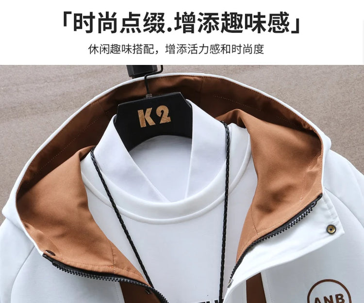 Autumn Casual Men Sets Two Pieces Fashion Korean Trend Hooded Jacket + Pants Spring Sweatshirt Sportswear Man Suit