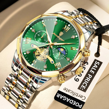 POEDAGAR Orologio da uomo di lusso Top originale impermeabile cronografo luminoso orologio da polso da uomo al quarzo in acciaio inossidabile orologi da uomo Reloj platinumshop