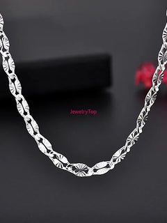 Fine 925 Sterling Silver 4MM flat chains Necklaces for Men Women wedding party Jewelry Christmas gifts 45-75cm