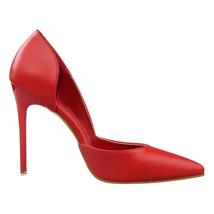 Donne di estate 10.5 centimetri Tacchi Alti Pompe di Pelle Femminile Escarpins Elegante Dolce Giallo Rosa Stiletto Della Signora Tacchi Da Sposa Scarpe Cave