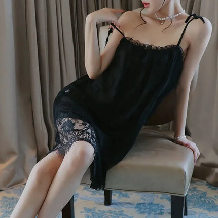 Plus Size Lingerie Babydoll in pizzo Chemise Camicia da notte Camicia da notte in rete Indumenti da notte Slip Camicia da notte Regali di San Valentino per le donne