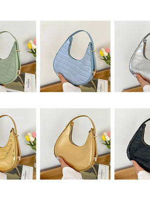 Fashion Stone Pattern Shoulder Bag Women'S Small Handle Underarm Bag Clutch Luxury Women'S Handbag Tote Bag Mini Dumpling Bag PlatiNum
