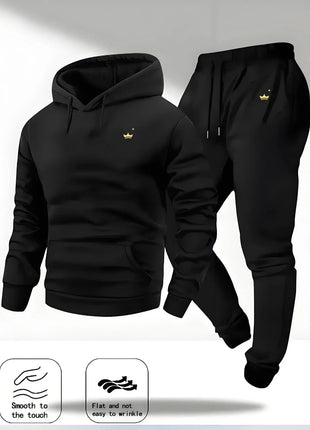 2025 Crown Logo Printed Autumn/Winter Fashion New Hooded Sportswear Outdoor Fashion Versatile Casual Sportswear and Pants PlatiNum