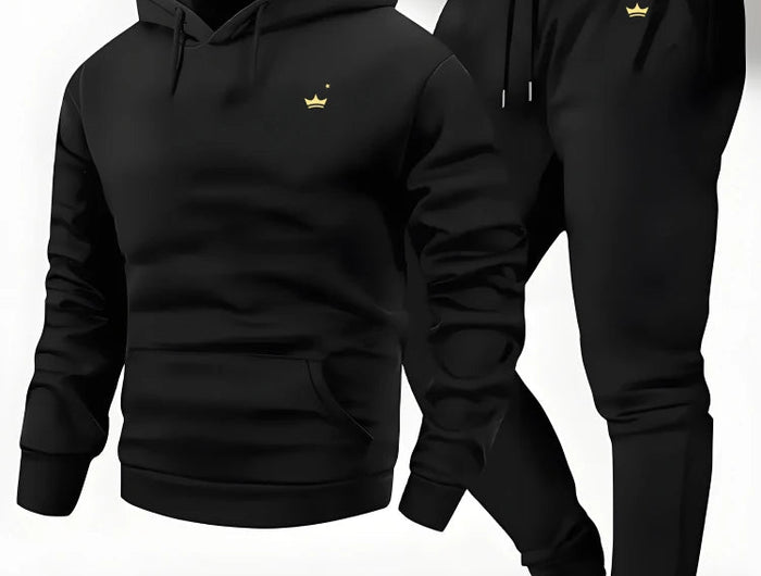 2025 Crown Logo Printed Autumn/Winter Fashion New Hooded Sportswear Outdoor Fashion Versatile Casual Sportswear and Pants PlatiNum