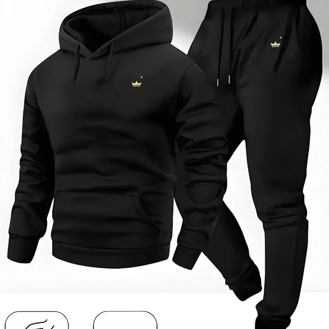 2025 Crown Logo Printed Autumn/Winter Fashion New Hooded Sportswear Outdoor Fashion Versatile Casual Sportswear and Pants PlatiNum