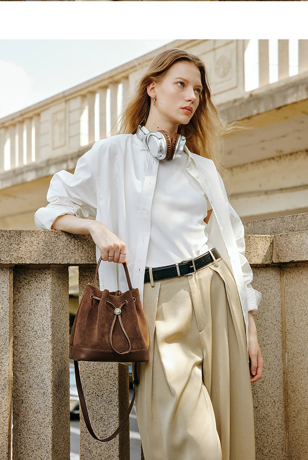 LA FESTIN Original New Women Bag Luxury Suede Bag Leather Handbag Winter Bags Fashion Shoulder Bag Bucket Bag Crossbody Bag