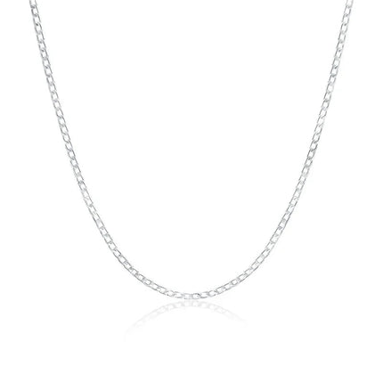 Men's 925 Sterling Silver Necklace 2/4/6/8/10/12MM 40-75cm Face Chain Necklace Lobster Clasp Men And Women Engagement Jewelry PlatiNum