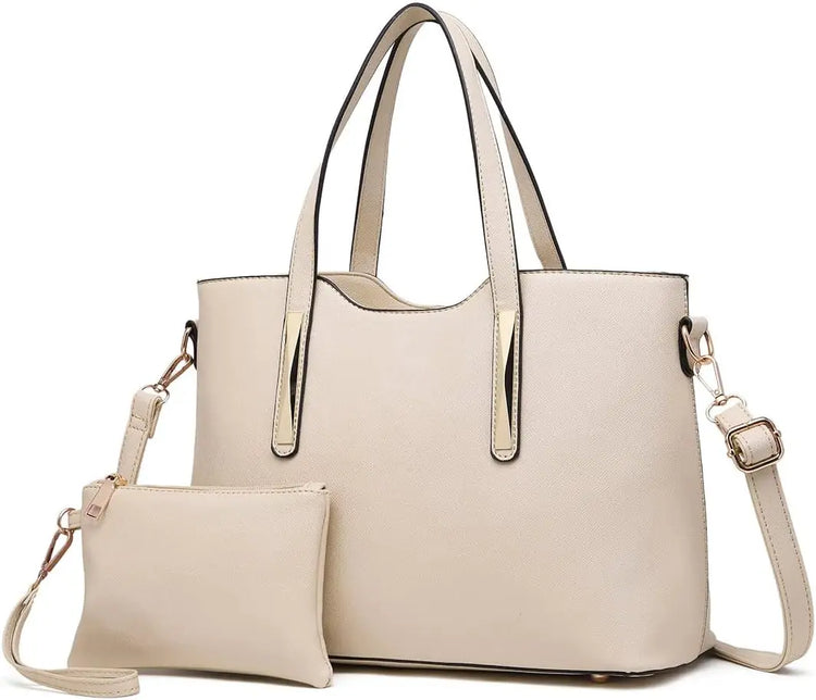 Borsa da donna Miss Lulu di medie dimensioni, elegante borsa a tracolla e borsa a mano, set shopper da 2 pezzi