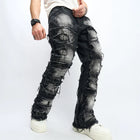 Denim Pants Men Ripped Distressed Washed Fashion Designer Male Denim Trousers Street Style Men's Slim Biker Jeans PlatiNum