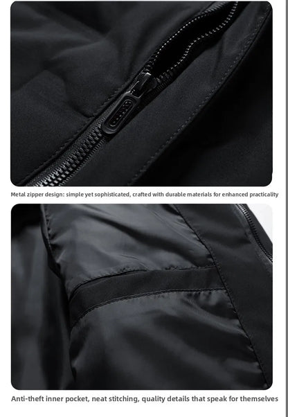 Men's white duck down jacket, new lightweight down cotton jacket, fashionable autumn and winter fashion jacket