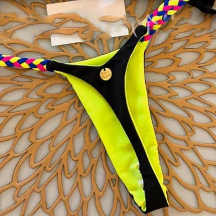 2026 Nuovo Sexy Micro Bikini Brasiliano da Donna, Set Bikini Halter con Perizoma, Costume da Bagno per Feste e Spiaggia PlatiNum
