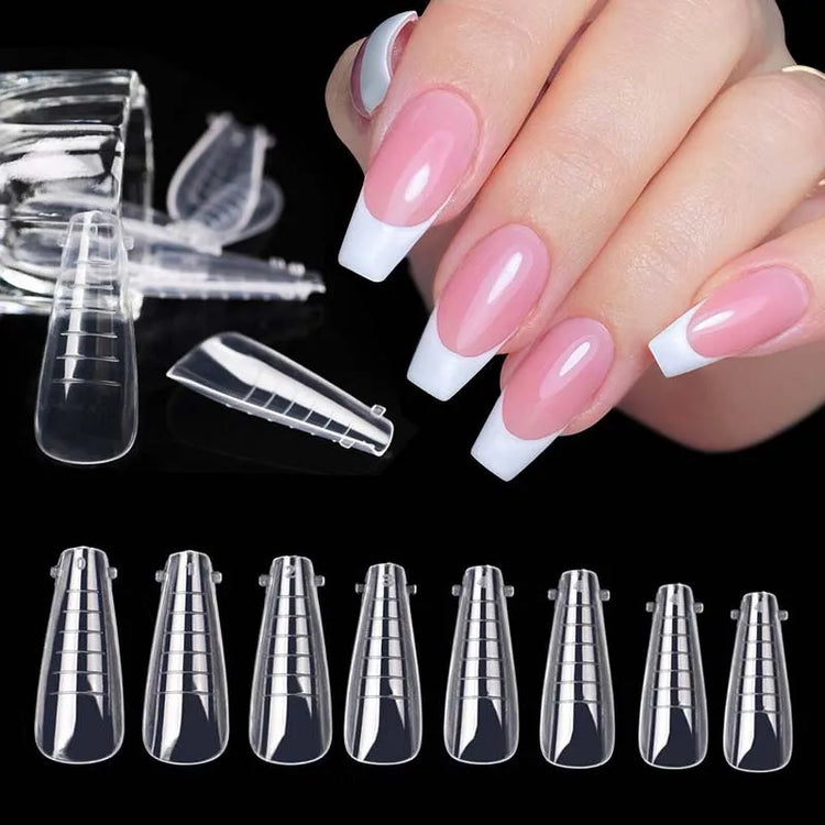 60Pcs Dual Nail Forms Extension Tips Mold Quick Building False Nails Short Almond Acrylic Upper Forms DIY Art Manicure Tool 2027