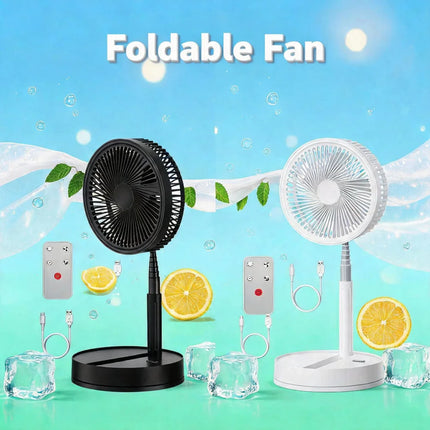 Ventilatore Portatile Pieghevole da 8000mAh, Ultra Silenzioso, Ricaricabile USB, Ventilatore da Tavolo/Scrivania, 20 Ore di Raffreddamento Senza Fili per Casa, Ufficio, Campeggio, Viaggi – Ventilatore da Terra Pieghevole Po