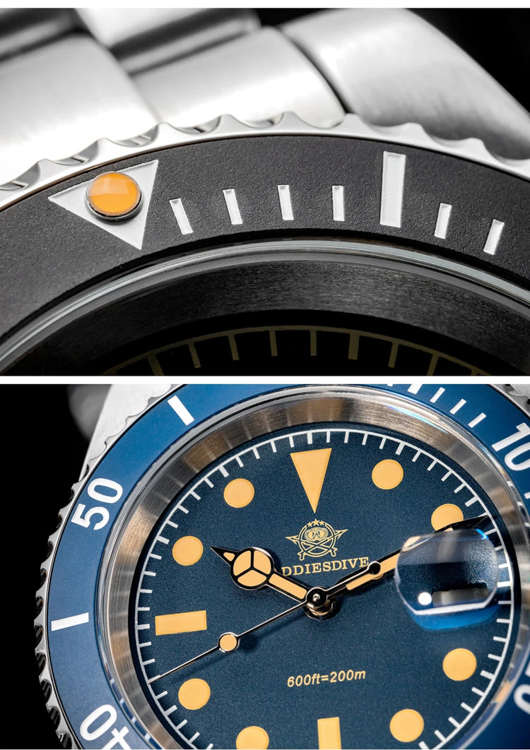ADDIESDIVE 41mm AD2054 Men's Watch Diving Japanese Quartz Movement 200m Waterproof 316L Stainless Steel Ceramic Bezel Luminous