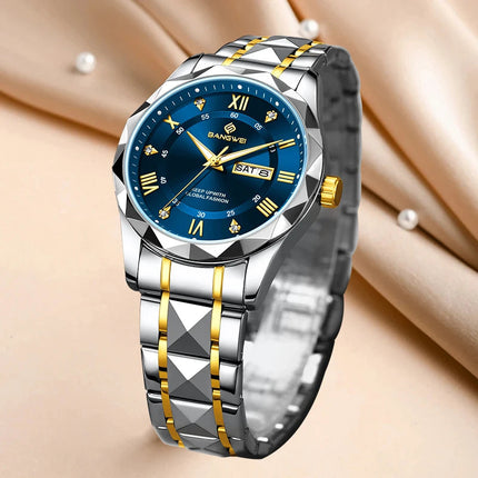 BANGWEI Orologio da donna elegante e lussuoso al quarzo, orologio da polso classico e semplice in acciaio inossidabile, con data automatica, impermeabile, con diamanti platinumshop
