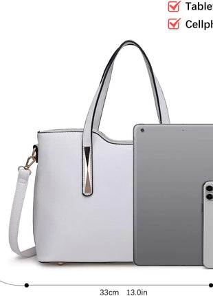 Borsa da donna Miss Lulu di medie dimensioni, elegante borsa a tracolla e borsa a mano, set shopper da 2 pezzi