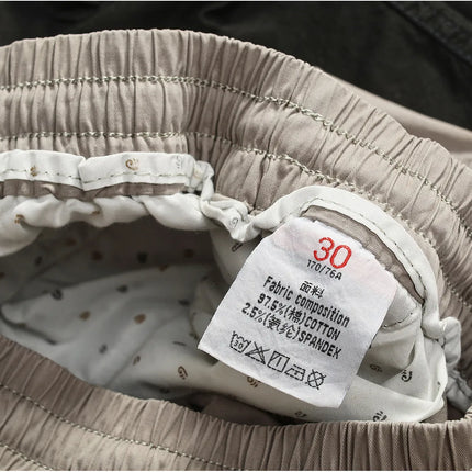 Men Elastic Drawstring Waist Jogger Cargo Pants Multi Button Pockets Vintage Washed Tapered Ankle Cuff Casual Street Trousers