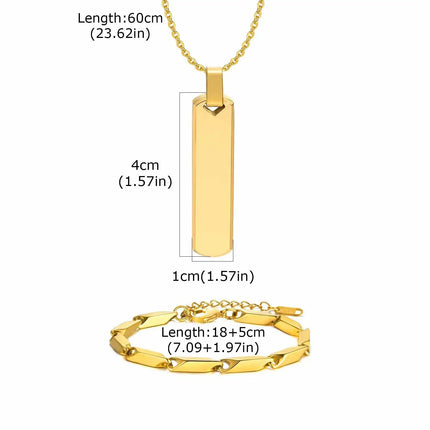 Vnox Set di 2 Pezzi Collana con Ciondolo e Bracciale da Uomo, Set di Gioielli in Acciaio Inossidabile Colore Nero Oro Argento, Regali di Gioielleria alla Moda platinumshop