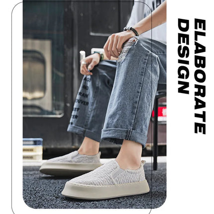 2025 Autumn New Fashion Shallow Mouth Casual Canvas Shoes for Men Breathable Comfortable Niche Design Versatile Chunky Sneakers