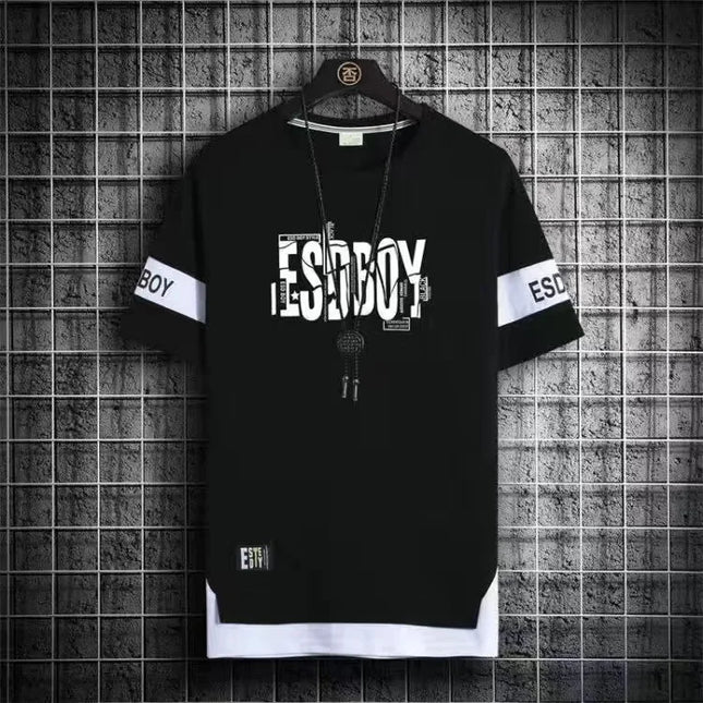 2025 New Men's T-shirt Korean Fashion Summer Short Sleeve Print Men's T-shirt Casual Harajuku Men's Clothing Graphic Men's T-shirt